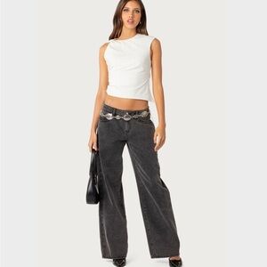 Edikted Raelynn Washed Low Rise Baggy Jeans